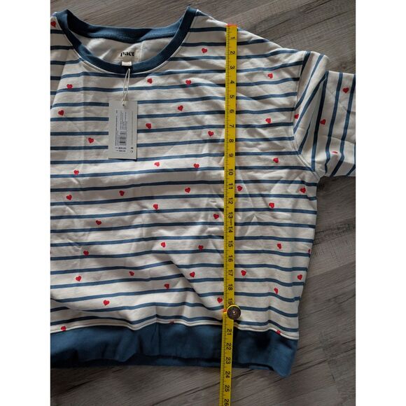 NWT Pact Organic Cotton Scattered Hearts Graphic Slouchy Sweatshirt, XL (A6) - Picture 6 of 7